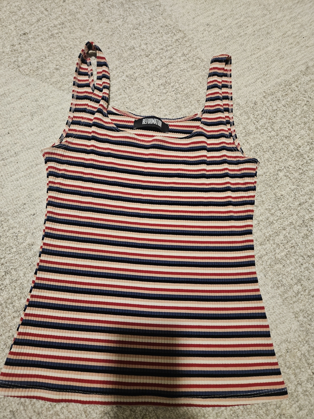 Reformation Striped Ribbed Tank Top